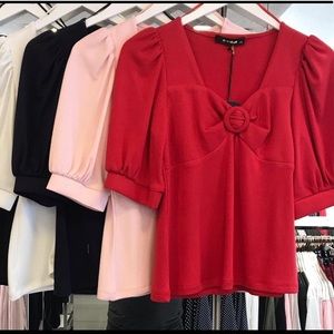 🖤Black Belle Bow Shaped Top